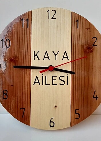 Ahşap duvar saati kişiye özel (isteğe bağlı)