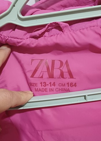 Düğmeli Pembe  Kiz cocuk Mont - Görsel 3