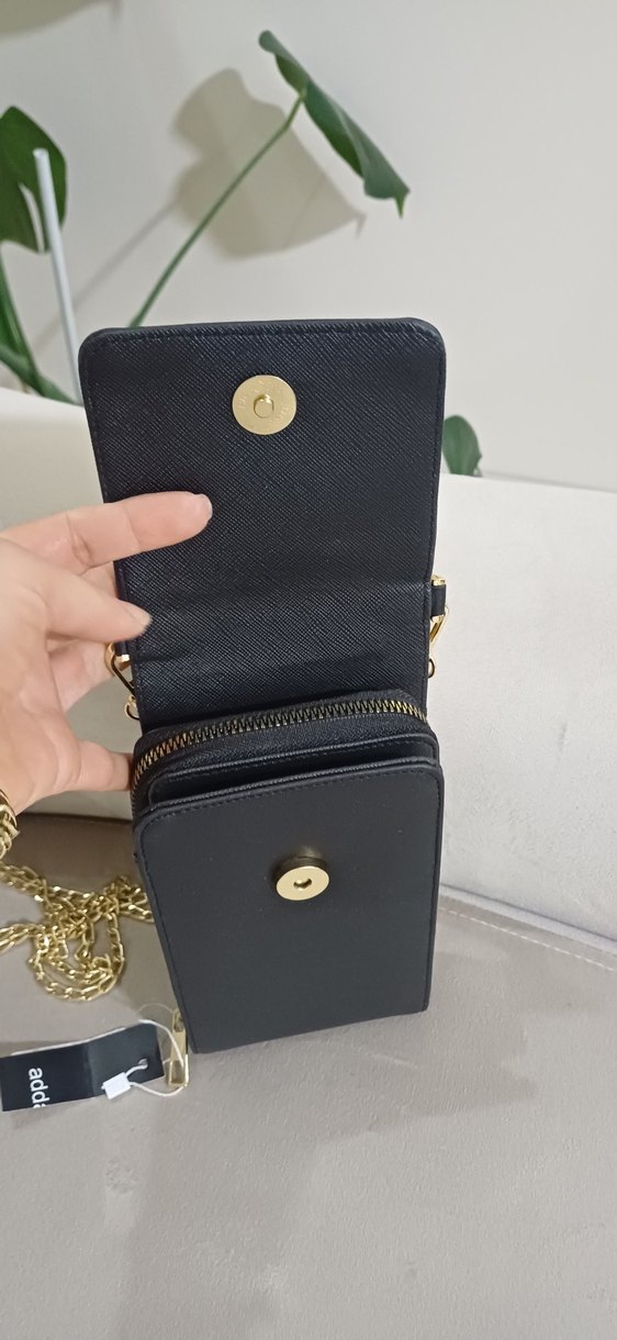 Zincir Detaylı Siyah Deri Kadın Çapraz Çanta - Görsel 3