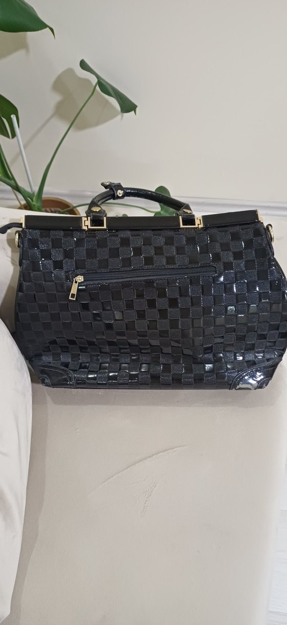 Kilitli Siyah Deri Kadın Çanta - Görsel 2