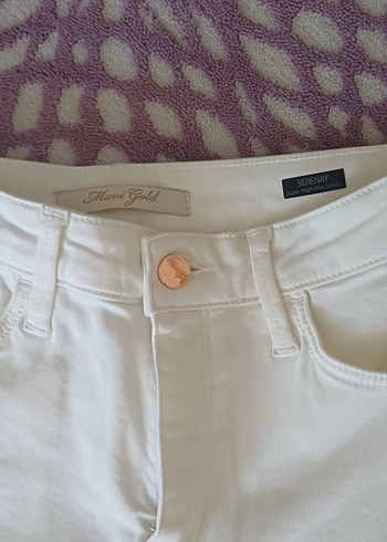 27 Beden Beyaz Midi Kot Pantolon