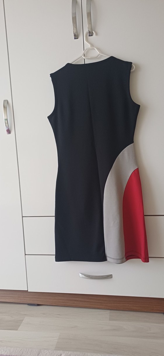 Düğmeli Çok Renkli Midi Kadın Elbise - Görsel 3