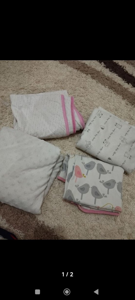 4 adet Pamuk Gri Çocuk Battaniyesi - Görsel 2