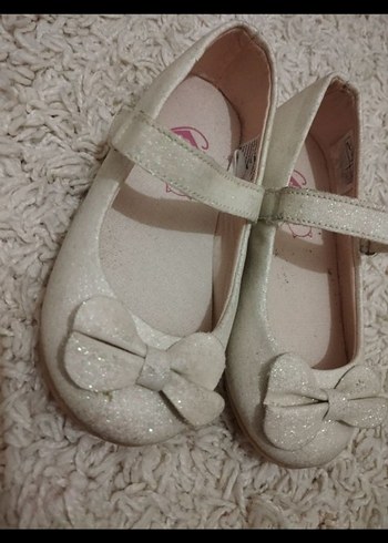 Kız Çocuk Beyaz Fiyonk Detaylı Babet Ayakkabı - Görsel 2