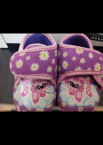 Nakışlı Mor Kız Çocuk pantuf - Görsel 2
