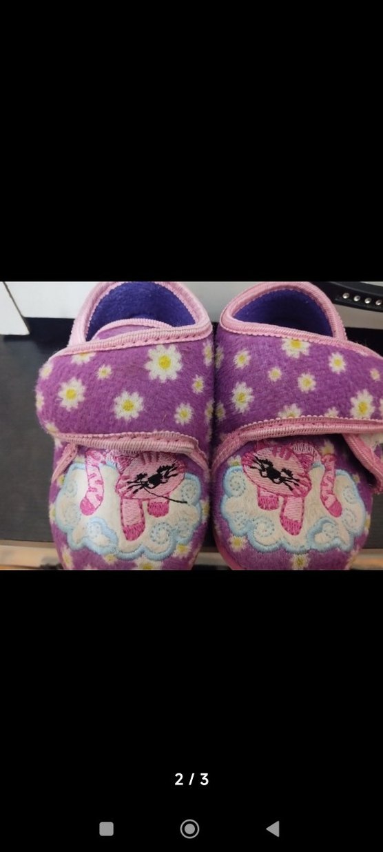 Nakışlı Mor Kız Çocuk pantuf - Görsel 2