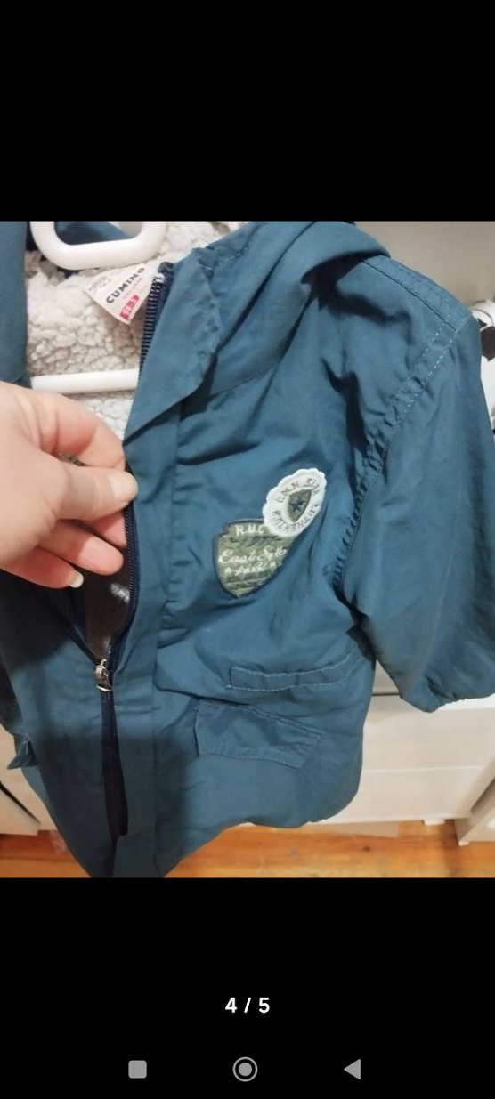 Erkek Çocuk Mavi Fermuarlı mont - Görsel 4