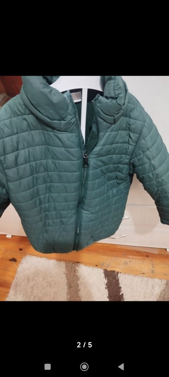 Erkek Çocuk Yeşil Fermuarlı Mont - Görsel 2