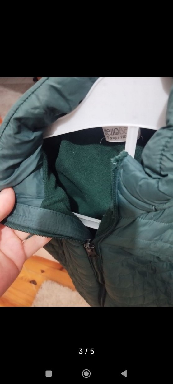 Erkek Çocuk Yeşil Fermuarlı Mont - Görsel 3