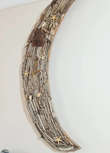 Yarım duvar saati bana ait çalisma driftwood sanatı 