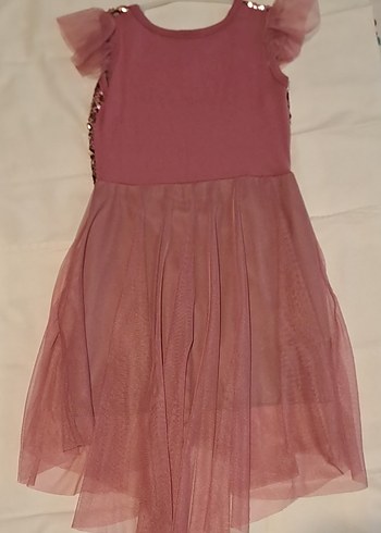 Pembe Kolsuz Fırfırlı Kız Elbisesi - Görsel 2