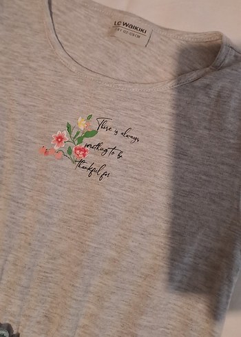 Kız Çocuk Gri Kısa Kollu Elbise - Görsel 3