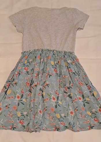 Kız Çocuk Gri Kısa Kollu Elbise - Görsel 2