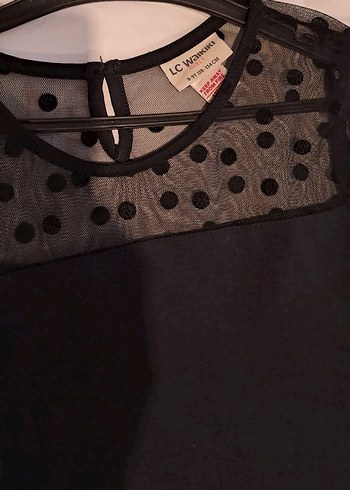 Puantiye Desenli Siyah kirmizi kız Çocuk elbise - Görsel 3