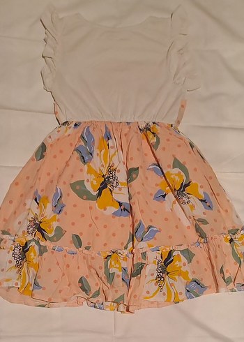 Pembe Bohem Renkli Çiçekli Kız Elbisesi - Görsel 2