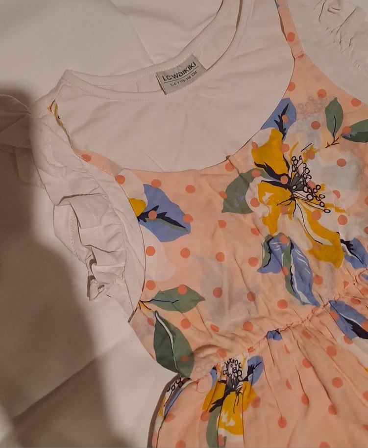 Pembe Bohem Renkli Çiçekli Kız Elbisesi - Görsel 3