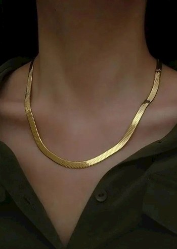 Çelik İtalyan Kolye Gold 45 sm