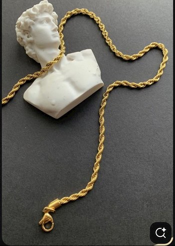 Diğer Çelik Kolye Halat Zincir Gold 4mm 60sm