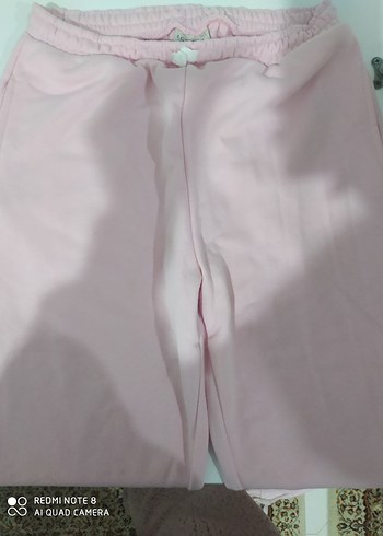 Düğmeli Pembe Kadın Pamuk Eşofman Altı - Görsel 2