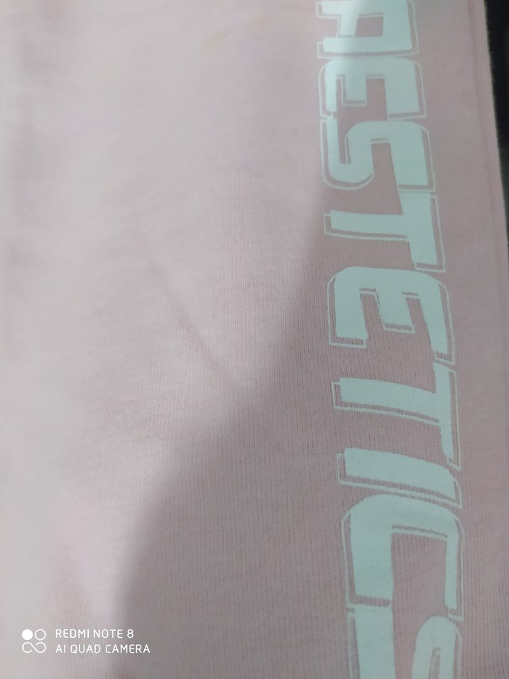 Düğmeli Pembe Kadın Pamuk Eşofman Altı - Görsel 3