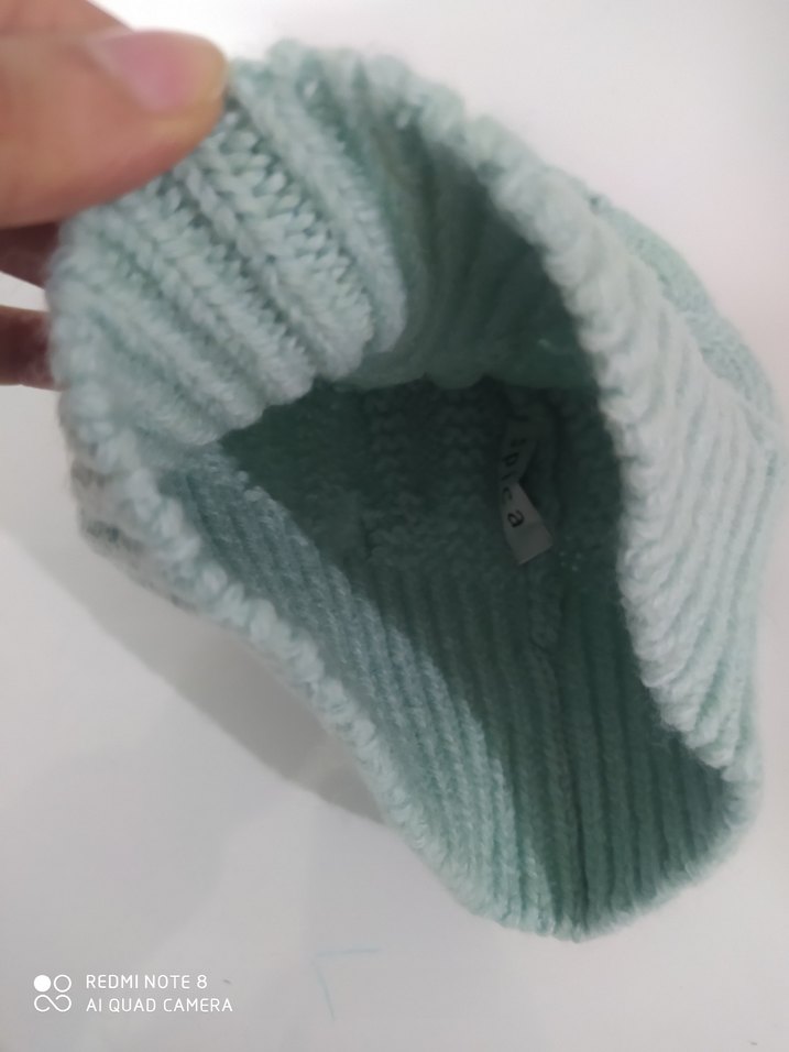 Kadın Gri Örgü Bohem Bere - Görsel 2