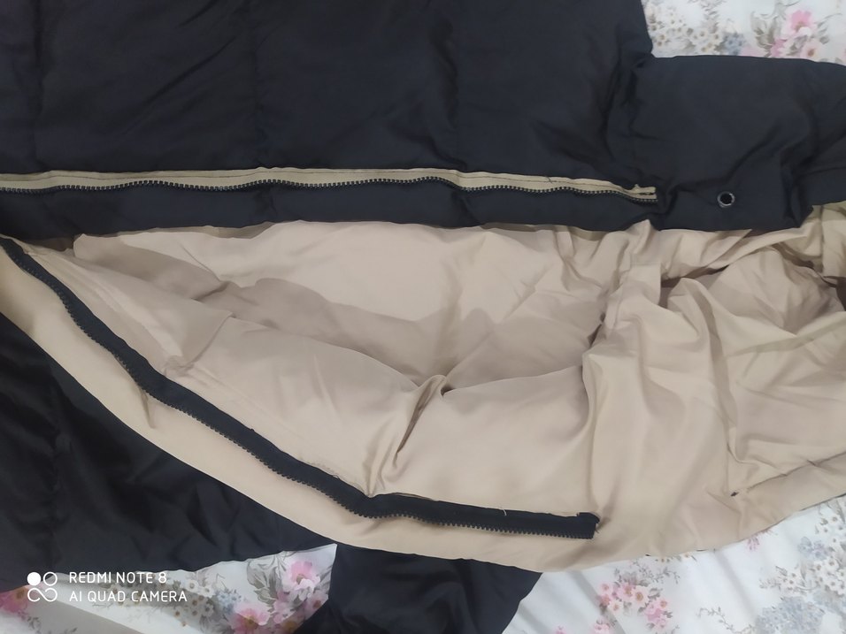 Düğmeli Siyah Kapüşonlu Kadın Kışlık Mont - Görsel 2