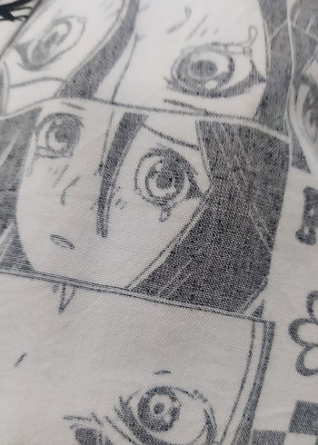 Gri Baskılı Grunge Punk Kadın Gömlek Anime Vintage - Görsel 4