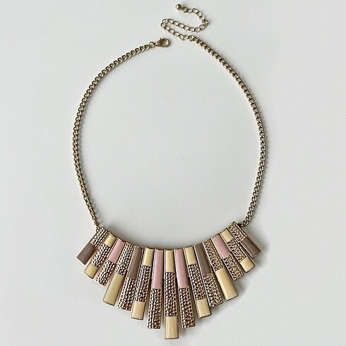 Beden Pastel renkli gold kolye