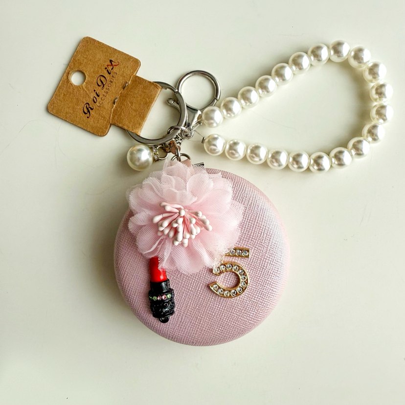 Makyaj aynalı anahtarlık çanta süsü - Görsel 3