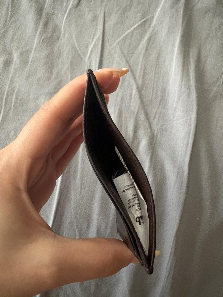 Kahverengi/Siyah Deri Erkek Kartlık Cüzdan - Görsel 3