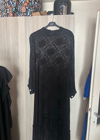 xl Beden siyah Renk Siyah Jakar Tesettür Elbise