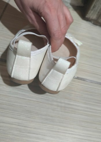 29 Beden beyaz Renk Beyaz Kız Çocuk Lastikli Babet