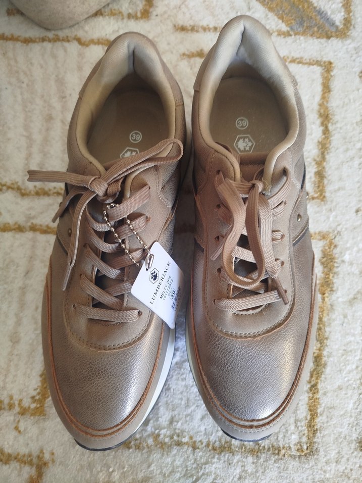 Kahverengi Dolgu Topuklu Bağcıklı Kadın Spor Ayakkabı - Görsel 3