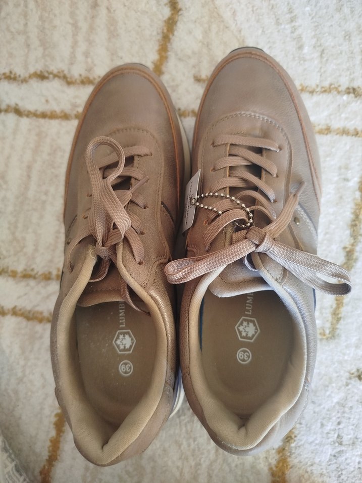 Kahverengi Dolgu Topuklu Bağcıklı Kadın Spor Ayakkabı - Görsel 4