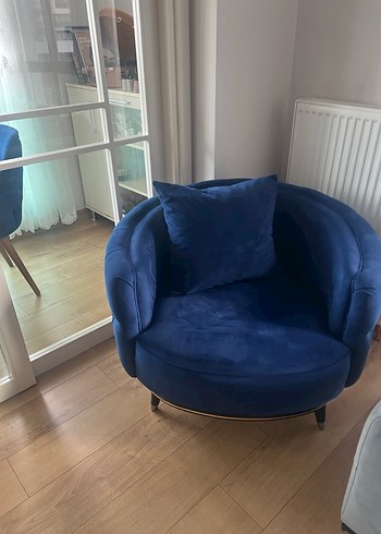 Lacivert Modern Klasik Çizgili Koltuk takımı - Görsel 8