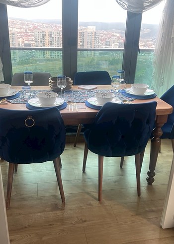 Lacivert Modern Klasik Çizgili Koltuk takımı - Görsel 6