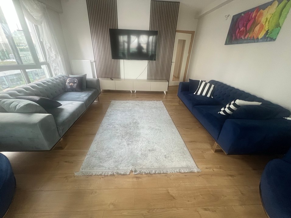 Lacivert Modern Klasik Çizgili Koltuk takımı - Görsel 4