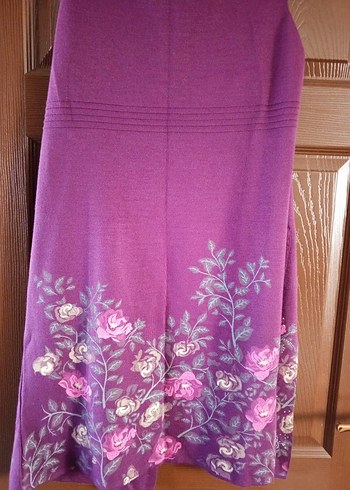 Kadın Mor Bohem Nakışlı Uzun Yelek - Görsel 2