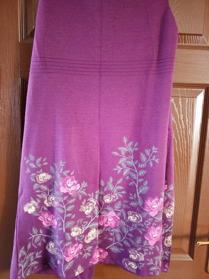 Kadın Mor Bohem Nakışlı Uzun Yelek - Görsel 2