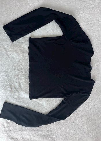 Siyah Uzun Kollu Crop Top