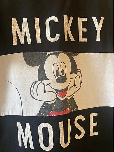 7 Yaş Beden siyah Renk Koton erkek çocuk Mickey mouse tişört