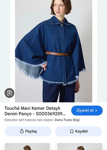 Diğer Touché Kemer Detaylı Lacivert Denim Pantalon