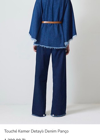 Touché Kemer Detaylı Lacivert Denim Pantalon