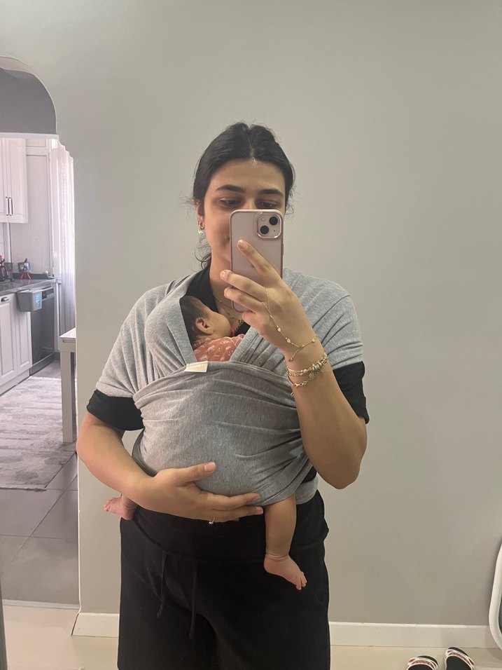 Gri Bebek Taşıma Slingi - Görsel 2