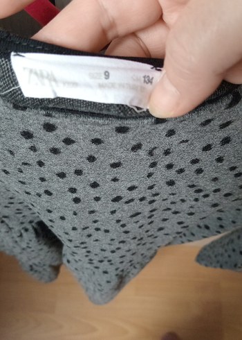 Gri Uzun Kollu Kız Çocuk Elbise - Görsel 3