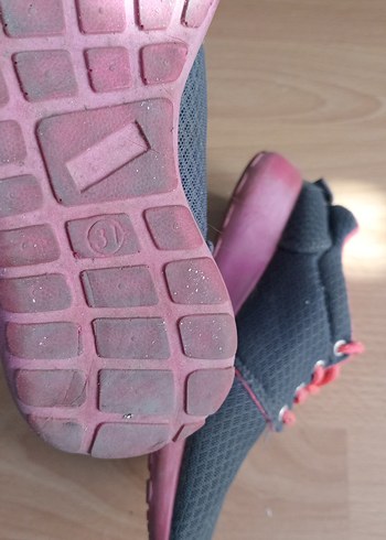 Gri-Pembe Bağcıklı Çocuk Spor Ayakkabı - Görsel 4