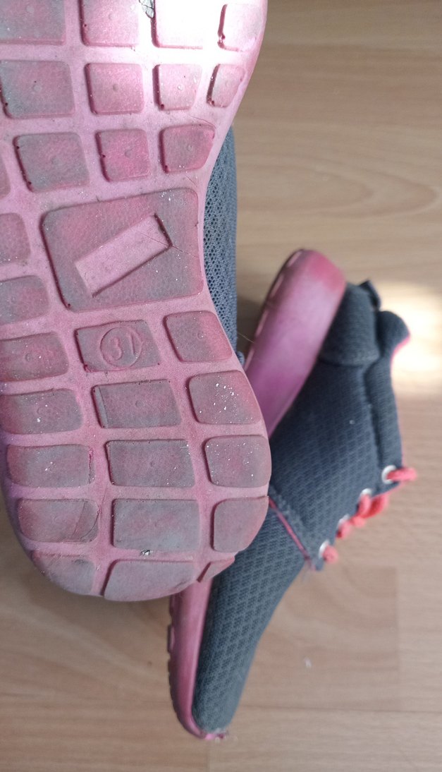 Gri-Pembe Bağcıklı Çocuk Spor Ayakkabı - Görsel 4