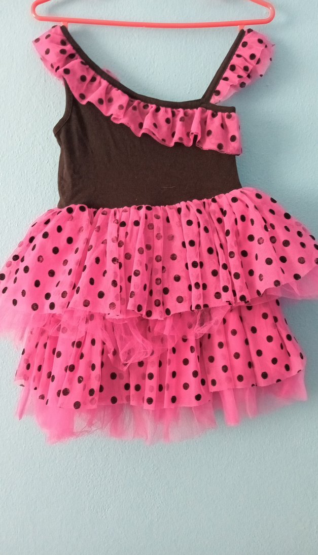 Puantiyeli Fırfırlı Kız Elbise - Görsel 3