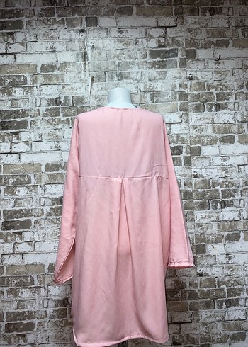 xxl Beden pembe Renk Pembe Uzun Kollu Bağlamalı Kimono