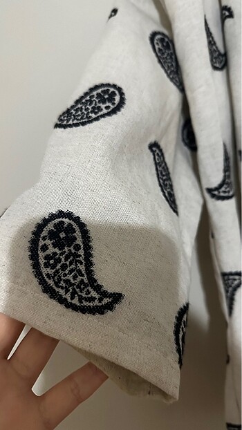 Keten kimono takım - Görsel 11